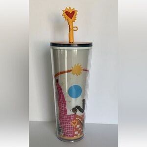 New Starbucks x Manuela Guillen Heart Silicone Straw Topper T26